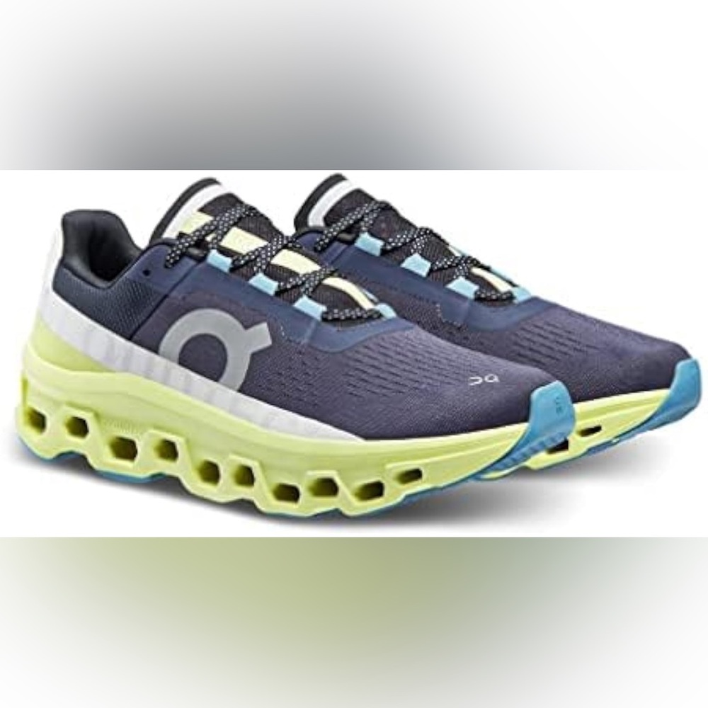 On Men's Cloudmonster Running Shoe in Iron/Hay